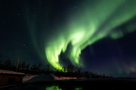 Donkere hemel aan de rand van Gouda bij noorderlicht nederland 19 januari 2026 met zicht op de noordelijke horizon